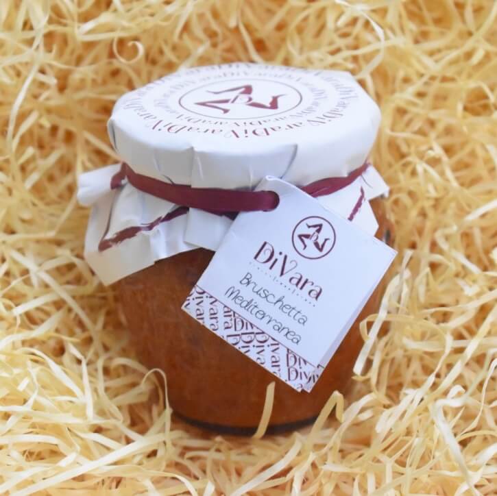 BRUSCHETTA MEDITERRANEA 180g 2 DIVARA bruschetta mediterranea bruschetta mediterranea kaufen bruschetta brot kaufen divara delikatessen kaufen pesto kaufen